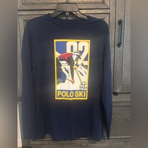 Polo by Ralph Lauren Navy Long Sleeve Tee with Ski Graphic